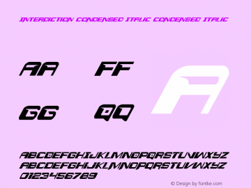 Interdiction Condensed Italic Version 1.1; 2014图片样张