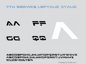 7th Service Leftalic Version 2.0; 2016 Font Sample