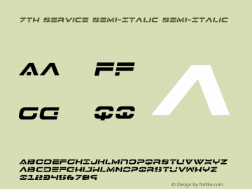 7th Service Semi-Italic Version 2.0; 2016图片样张