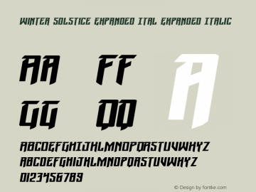 Winter Solstice Expanded Ital Version 1.0; 2014 Font Sample