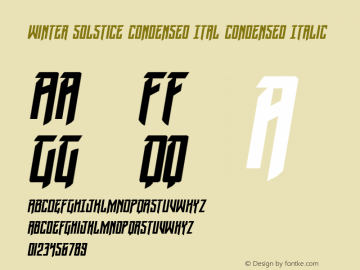 Winter Solstice Condensed Ital Version 1.0; 2014图片样张