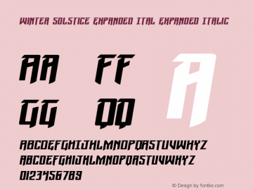 Winter Solstice Expanded Ital Version 1.0; 2014 Font Sample