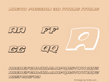 Nuevo Passion 3D Italic Version 1.0; 2013图片样张