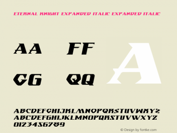 Eternal Knight Expanded Italic Version 1.0; 2013图片样张