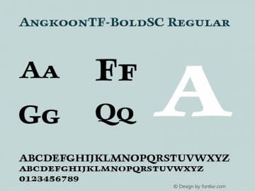 AngkoonTF-BoldSC Regular Version 4.452 2003 Font Sample