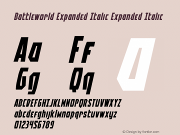 Battleworld Expanded Italic Version 1.0; 2016图片样张