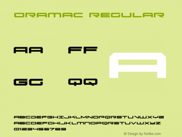 Oramac Version 2.0; 2016 Font Sample