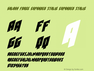 Galaxy Force Expanded Italic Version 1.0; 2014图片样张