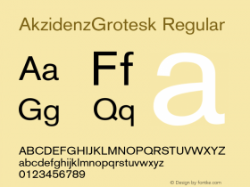 AkzidenzGrotesk Regular 001.000图片样张