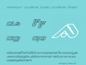 Xephyr Outline Italic Version 2.0; 2017 Font Sample