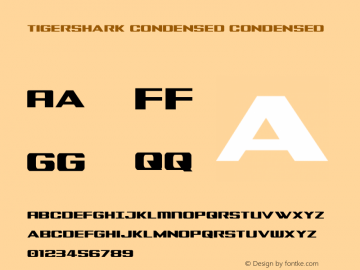 Tigershark Condensed Version 2.0; 2018 Font Sample