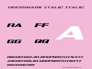 Tigershark Italic Version 2.0; 2018图片样张