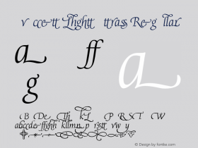 Avocet Light Xtras Regular Macromedia Fontographer 4.1 18.06.2003 Font Sample