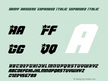 Army Rangers Expanded Italic Version 1.0; 2013图片样张