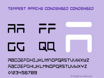 Tempest Apache Condensed Version 1.0; 2018 Font Sample