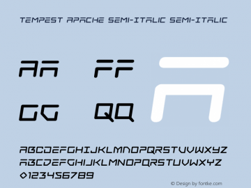 Tempest Apache Semi-Italic Version 1.0; 2018 Font Sample