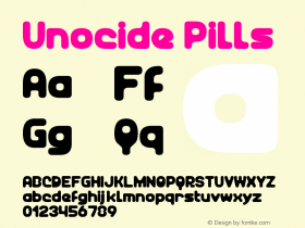 Unocide Pills Version 2003.06.18 Font Sample