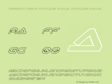 Oberon Deux Outline Italic Version 3.0; 2017 Font Sample