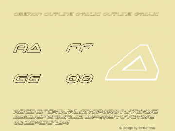 Oberon Outline Italic Version 3.0; 2017 Font Sample
