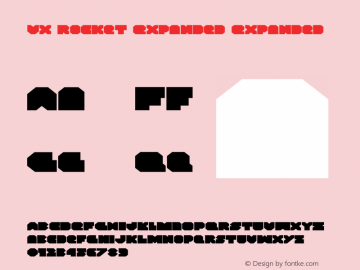 VX Rocket Expanded Version 1.1; 2014 Font Sample