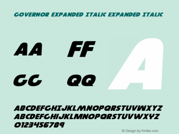 Governor Expanded Italic Version 3.0; 2016图片样张