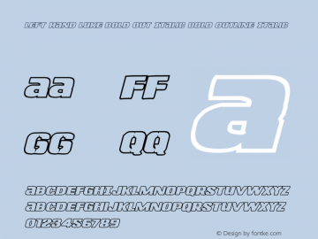 Left Hand Luke Bold Out Italic Version 1.0; 2014图片样张