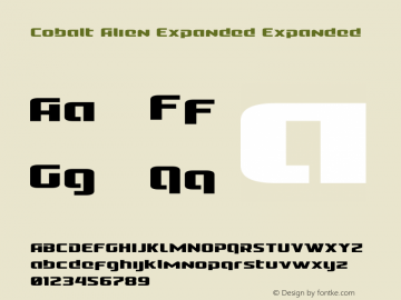 Cobalt Alien Expanded Version 1.0; 2015 Font Sample