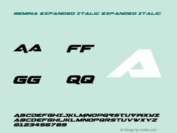 Gemina Expanded Italic 001.100图片样张