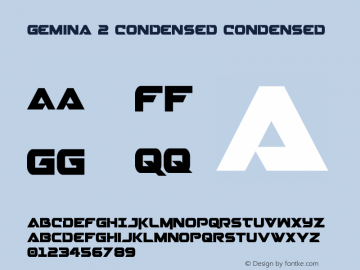 Gemina 2 Condensed 001.100 Font Sample