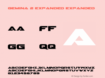 Gemina 2 Expanded 001.100 Font Sample