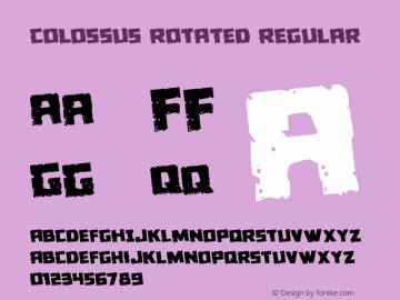 Colossus Rotated Version 2.0; 2017 Font Sample
