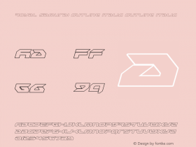 Royal Samurai Outline Italic Version 1.0; 2018 Font Sample