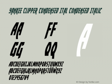 Yankee Clipper Condensed Ital Version 2.0; 2016 Font Sample