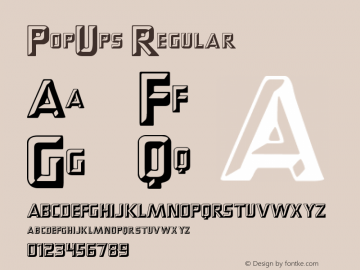 PopUps Regular Macromedia Fontographer 4.1.3 10/16/98 Font Sample