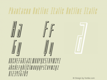 Phantacon Outline Italic Version 1.0; 2016 Font Sample