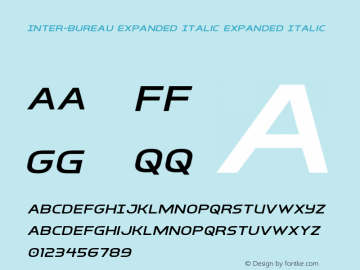 Inter-Bureau Expanded Italic Version 1.0; 2019图片样张