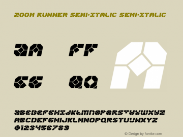 Zoom Runner Semi-Italic Version 1.1; 2016图片样张