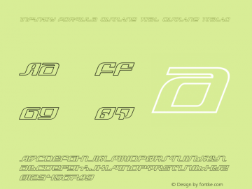 Infinity Formula Outline Ital Version 2.0; 2018 Font Sample