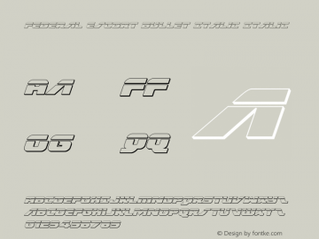 Federal Escort Bullet Italic Version 1.0; 2013 Font Sample