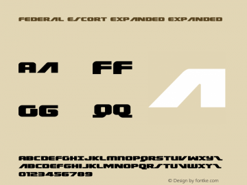 Federal Escort Expanded Version 1.0; 2013 Font Sample