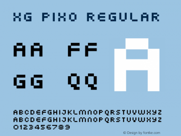 XG pixo Regular 1,00 June 29, 2003 Font Sample