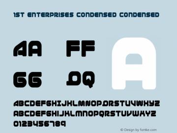 1st Enterprises Condensed Version 1.0; 2017 Font Sample