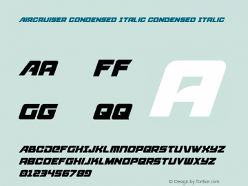 Aircruiser Condensed Italic Version 2.0; 2016图片样张