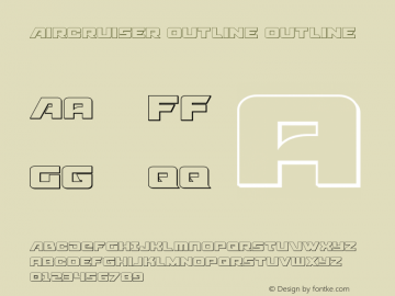 Aircruiser Outline Version 2.0; 2016 Font Sample