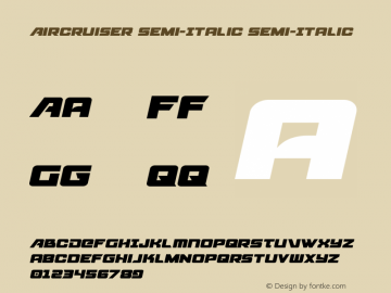 Aircruiser Semi-Italic Version 2.0; 2016图片样张