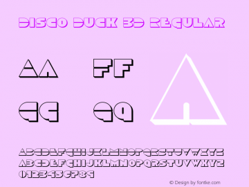 Disco Duck 3D Version 3.0; 2017 Font Sample