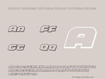 Front Runner Outline Italic Version 1.0; 2019 Font Sample