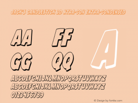 Jack's Candlestick 3D Xtra-Con Version 1.0; 2013 Font Sample