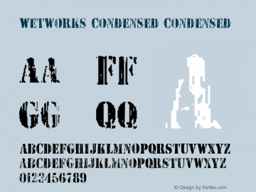 Wetworks Condensed Version 1.0; 2012 Font Sample