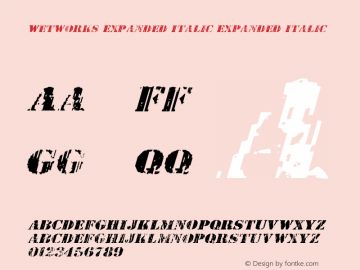 Wetworks Expanded Italic Version 1.0; 2012图片样张